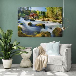 Canvas slika - Drveni mlin, Vodenica, Vodopad, Šuma