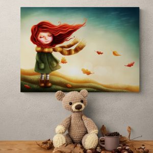 Mala Djevojčica, Jesen, Šal, Bajka, ilustracija | Ziriz - Canvas Shop Sarajevo